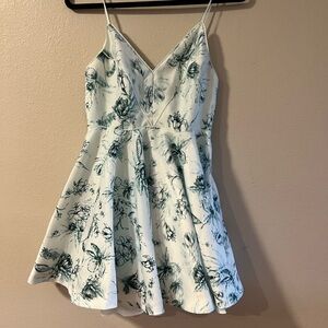 Silence + Noise Blue Floral Dress